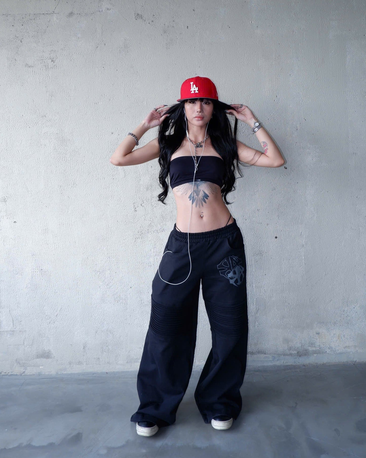BIKER BLACK SWEATPANTS