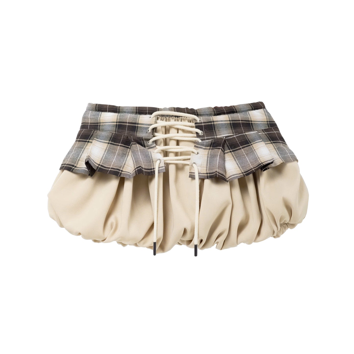 CHEQUER BUBBLE MINI SKIRT (WOMEN)