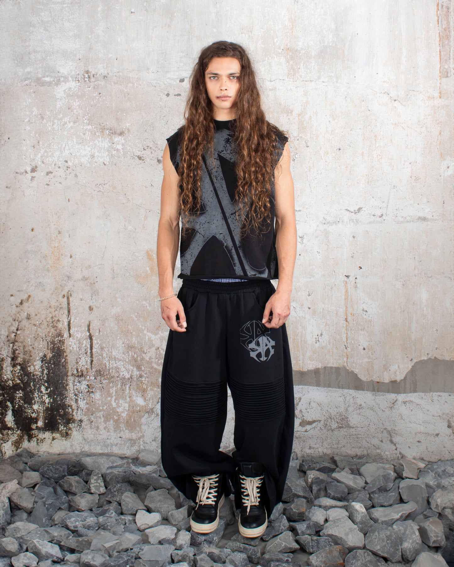 BIKER BLACK SWEATPANTS