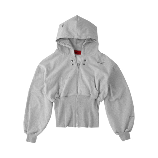 GASH CROPPED HOODIE ZIP