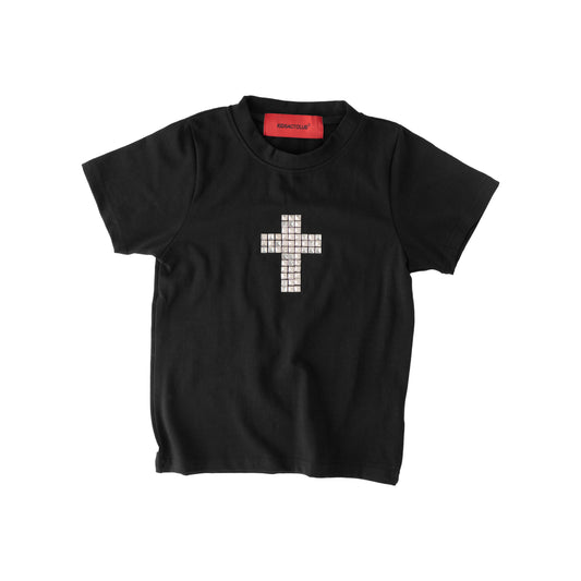CROSS STUDDED BABY TEE