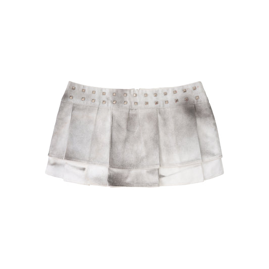 STUDDED WASHED MINI SKIRT